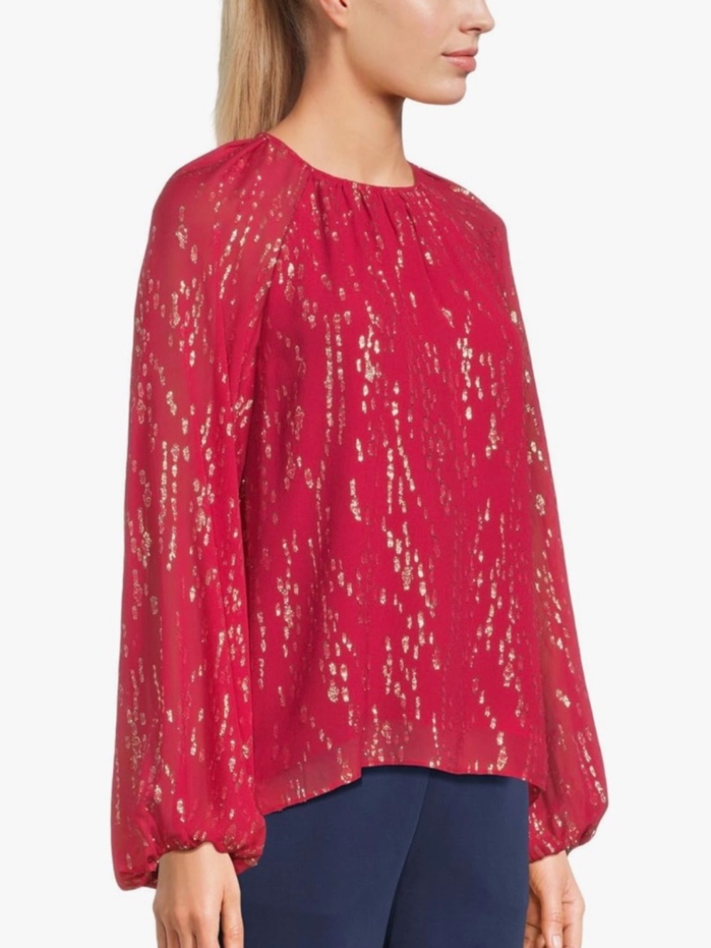 Lilly Pulitzer Noraleen Silk Top pink gold Patterned blouse top Size Medium